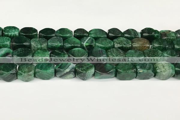 CAA5378 15.5 inches 10*12mm - 11*16mm faceted nuggets agate beads