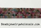 CAA5435 15.5 inches 6*8mm faceted rondelle agate gemstone beads