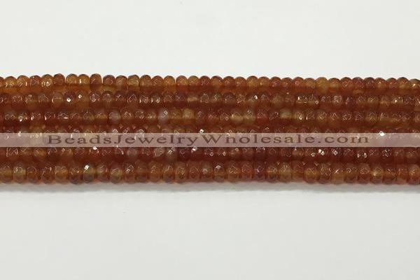 CAA5442 15.5 inches 6*8mm faceted rondelle agate gemstone beads