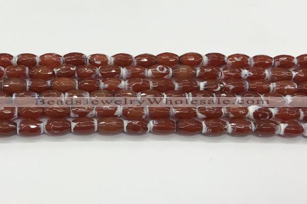 CAA5460 15.5 inches 8*12mm faceted rice agate beads