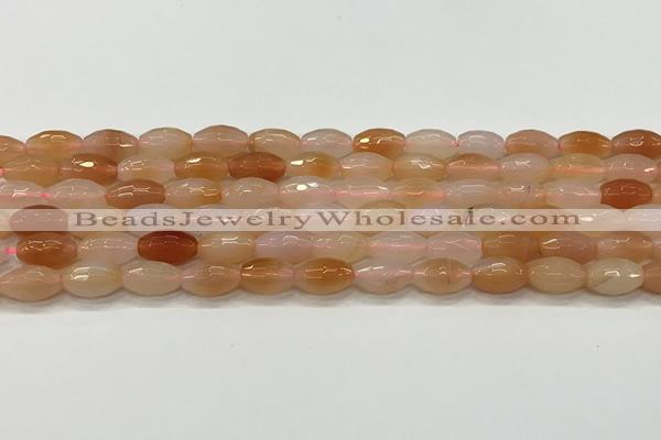 CAA5464 15.5 inches 8*12mm faceted rice agate beads