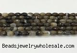 CAA5478 15.5 inches 8*12mm faceted rice agate beads