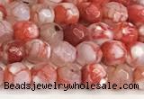 CAA5500 15 inches 6mm faceted round fire crackle agate beads