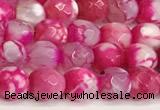 CAA5501 15 inches 6mm faceted round fire crackle agate beads