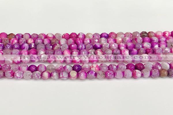 CAA5502 15 inches 6mm faceted round fire crackle agate beads