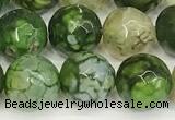 CAA5528 15 inches 10mm faceted round fire crackle agate beads