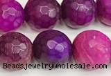 CAA5541 15 inches 12mm faceted round fire crackle agate beads