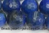 CAA5547 15 inches 12mm faceted round fire crackle agate beads