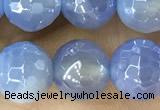 CAA5551 15 inches 8mm faceted round AB-color banded agate beads