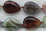 CAA557 15.5 inches 15*20mm flat teardrop dyed madagascar agate beads