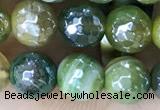 CAA5574 15 inches 6mm faceted round AB-color banded agate beads