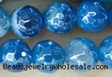 CAA5582 15 inches 6mm faceted round AB-color banded agate beads