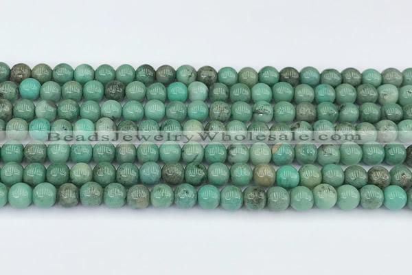 CAA5700 15 inches 6mm round green grass agate beads