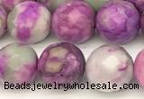 CAA5771 15 inches 8mm faceted round colorfull crazy lace agate beads