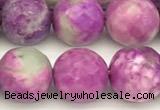 CAA5772 15 inches 10mm faceted round colorfull crazy lace agate beads