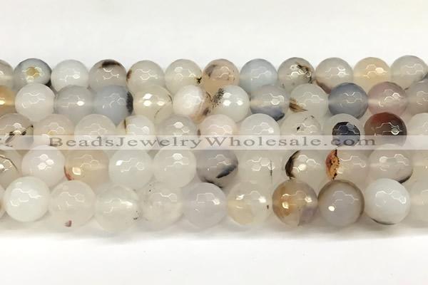 CAA5782 15 inches 10mm faceted round montana agate beads