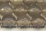 CAA5787 15 inches 10mm faceted round grey agate beads