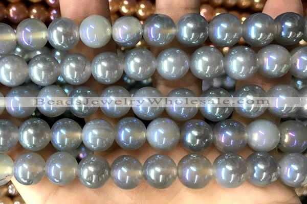 CAA5828 15 inches 10mm round AB-color agate beads