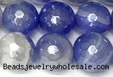 CAA5942 15 inches 10mm faceted round AB-color banded agate beads