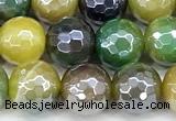 CAA5953 15 inches 8mm faceted round AB-color line agate beads