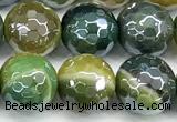 CAA5954 15 inches 10mm faceted round AB-color line agate beads