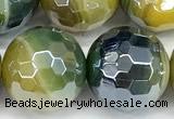 CAA5955 15 inches 12mm faceted round AB-color line agate beads