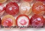 CAA5966 15 inches 8mm faceted round AB-color line agate beads