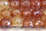 CAA5969 15 inches 6mm faceted round AB-color line agate beads