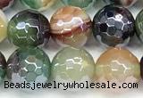 CAA5974 15 inches 8mm faceted round AB-color line agate beads