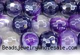 CAA5982 15 inches 6mm faceted round AB-color line agate beads