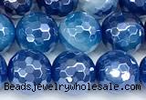 CAA5992 15 inches 8mm faceted round AB-color line agate beads