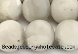 CAA6078 15 inches 10mm round matte white crazy lace agate beads