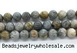 CAA6125 15.5 inches 14mm round bamboo leaf agate gemstone beads