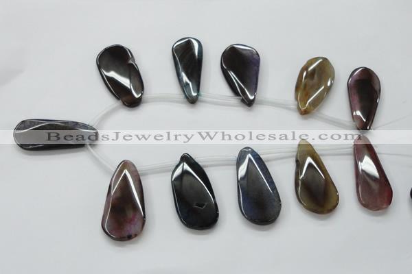 CAA625 top-drilled 25*50mm freeform dragon veins agate beads