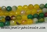 CAA708 15.5 inches 6mm faceted round fire crackle agate beads