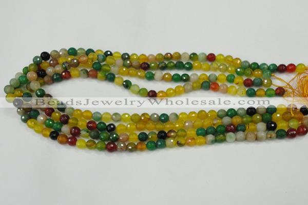 CAA708 15.5 inches 6mm faceted round fire crackle agate beads