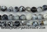 CAA709 15.5 inches 6mm faceted round fire crackle agate beads