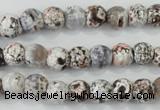 CAA711 15.5 inches 8mm faceted round fire crackle agate beads