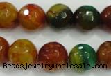 CAA718 15.5 inches 12mm faceted round fire crackle agate beads