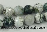 CAA720 15.5 inches 12mm faceted round fire crackle agate beads