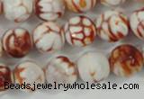 CAA723 15.5 inches 14mm faceted round fire crackle agate beads