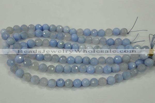 CAA737 15.5 inches 10mm faceted round blue lace agate beads wholesale