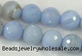 CAA740 15.5 inches 16mm faceted round blue lace agate beads wholesale