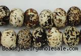 CAA755 15.5 inches 10*14mm rondelle wooden agate beads wholesale