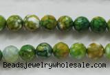 CAA790 15.5 inches 8mm faceted round fire crackle agate beads