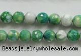 CAA793 15.5 inches 8mm faceted round fire crackle agate beads