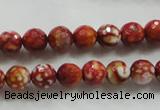 CAA794 15.5 inches 8mm faceted round fire crackle agate beads