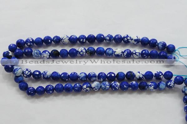 CAA798 15.5 inches 10mm faceted round fire crackle agate beads