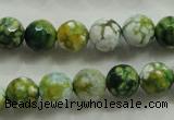 CAA801 15.5 inches 10mm faceted round fire crackle agate beads