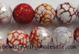 CAA811 15.5 inches 16mm faceted round fire crackle agate beads